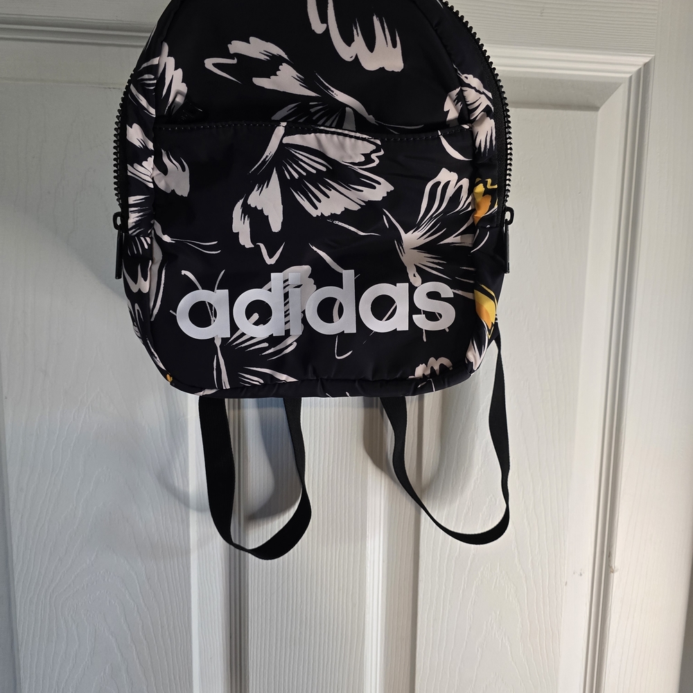Adidas Black Floral Mini Backpack
